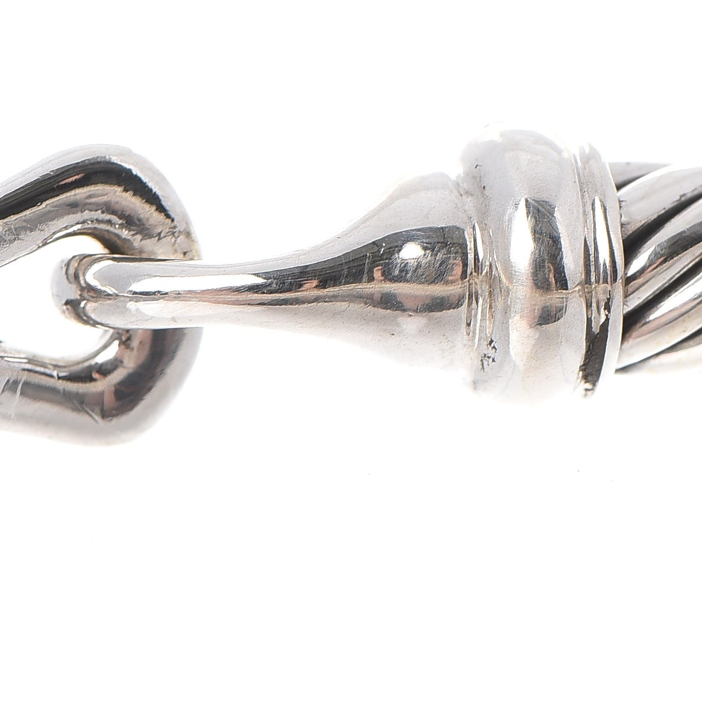 Sterling Silver Diamond 5mm Cable Buckle Bracelet