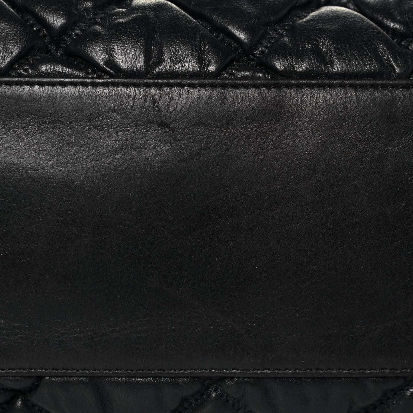 Calfskin Bubble Quilt Bowler Black