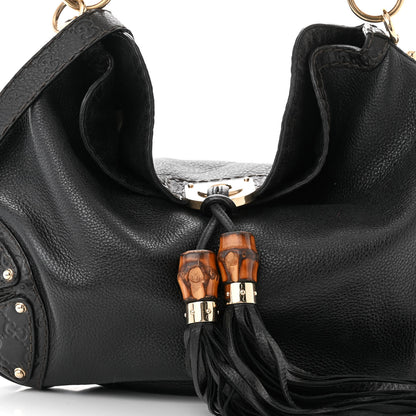 Gucci Calfskin Medium Indy Top Handle Hobo Black 8 of 10
