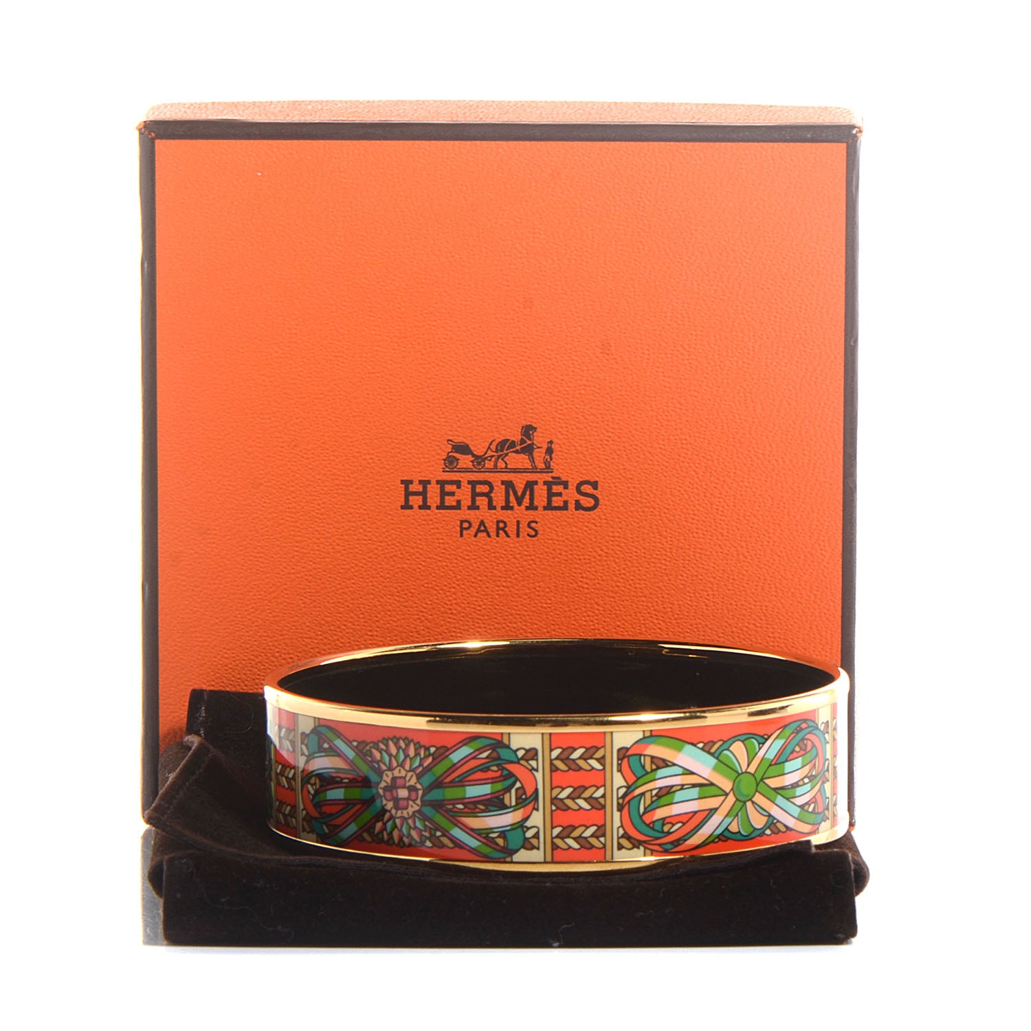 Hermes Enamel Printed Wide Rubans du Cheval Bracelet 65 6 of 6