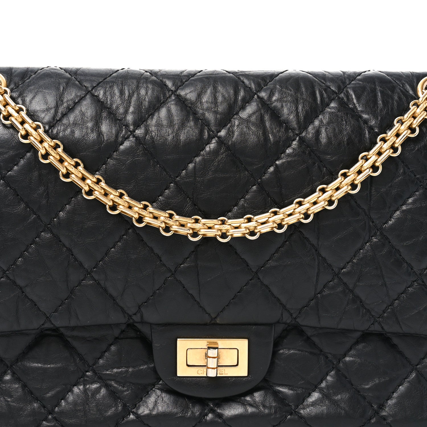 Chanel Aged Calfskin Quilted 2.55 Reissue 225 Flap Black 8 of 10