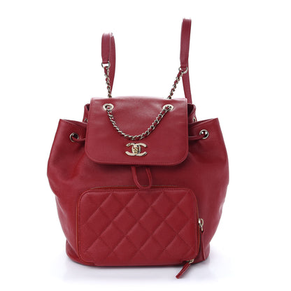 Chanel Caviar Quilted Business Affinity Backpack Dark Red 1 of 9