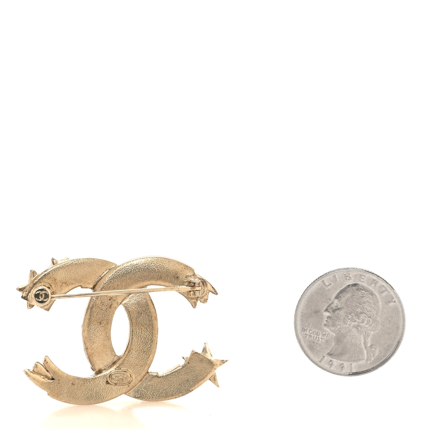 Crystal Starfall CC Brooch Gold