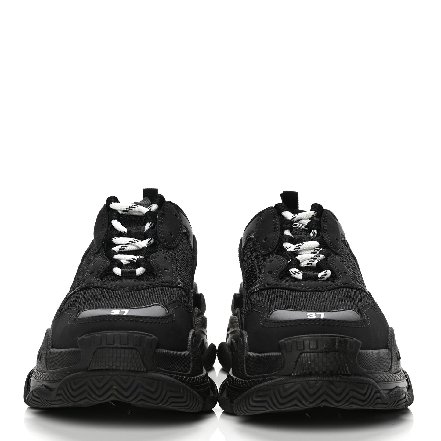 Fabric Mesh Womens Triple S Sneakers 37 Black