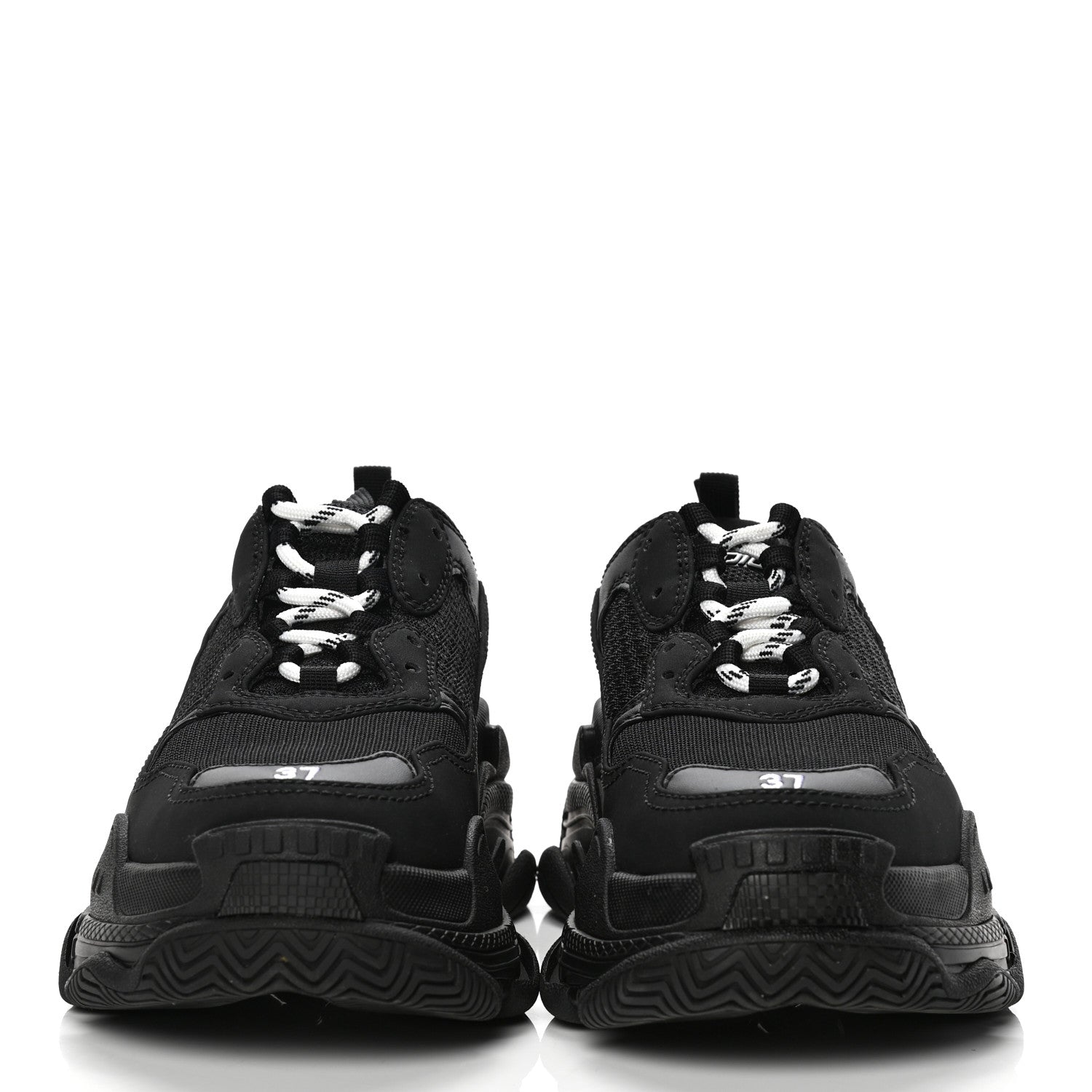 Balenciaga Fabric Mesh Womens Triple S Sneakers 37 Black 2 of 8