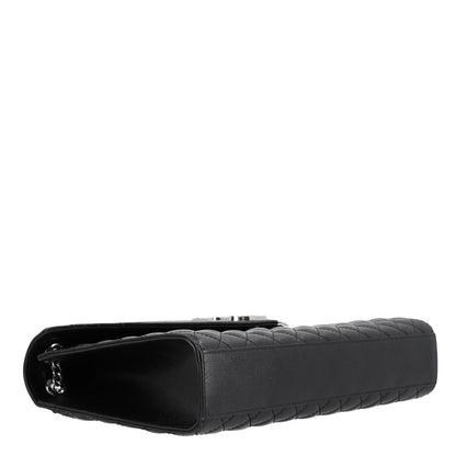Saint Laurent Grain De Poudre Textured Mixed Matelasse Large Triquilt Monogram Satchel Black 4 of 11