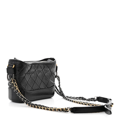 Chanel Aged Calfskin Quilted Small Gabrielle Hobo Black 3 of 12