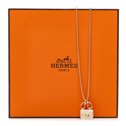 Hermes 18K Rose Gold Diamond Constance Amulette Pendant Necklace 6 of 6