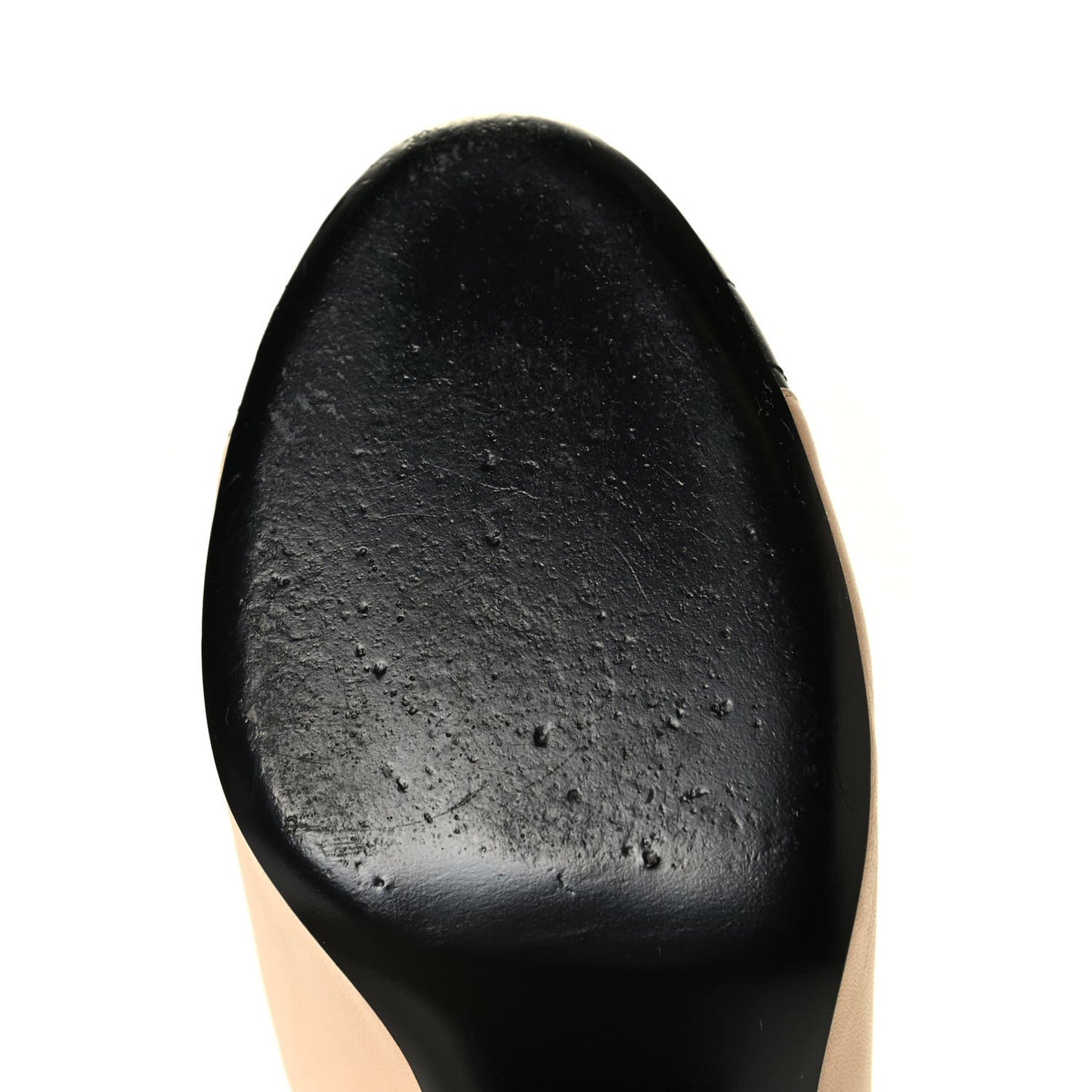 Lambskin Pearl Quilted Cap Toe Pumps 40.5 Beige Black