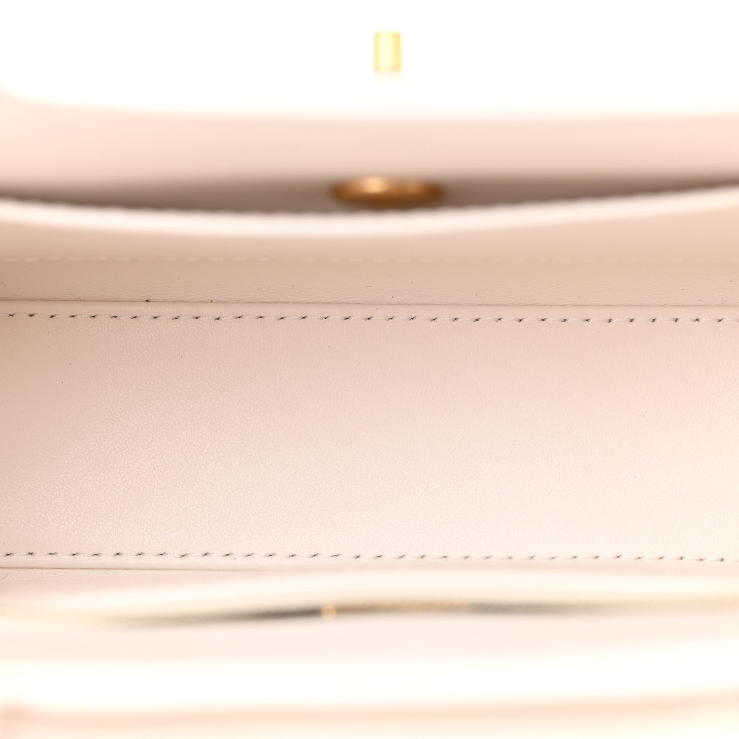 Chanel Shiny Aged Calfskin Quilted Nano Kelly Shopper White 5 of 12