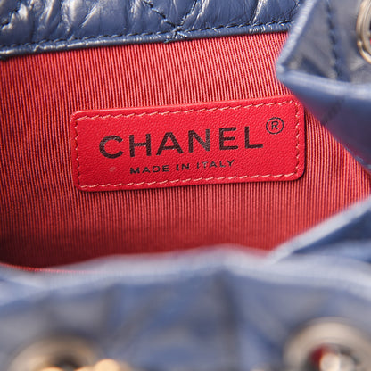 Chanel Aged Calfskin Quilted Small Gabrielle Backpack Blue Black 6 of 10
