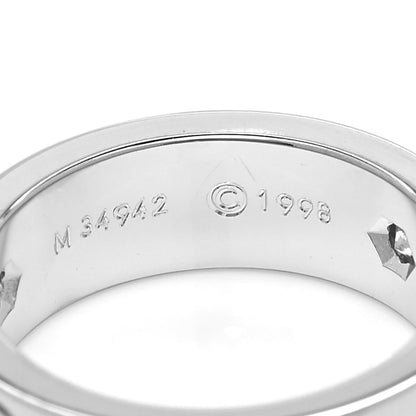 Cartier 18K White Gold 3 Diamond 5.5mm LOVE Ring 48 4.5 5 of 5