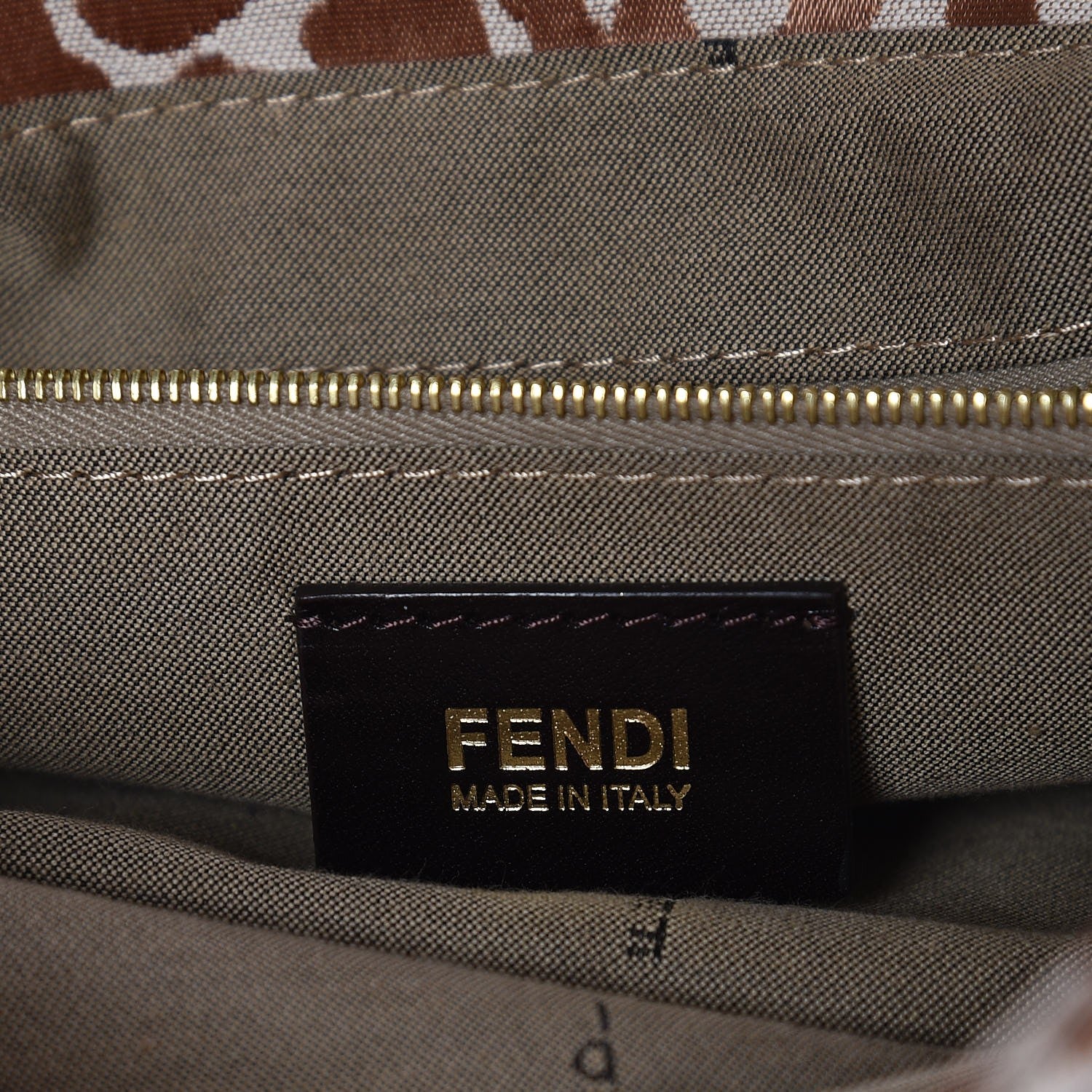 Fendi Jacquard Leopard Print Small Chef Shoulder Bag Brown 6 of 7