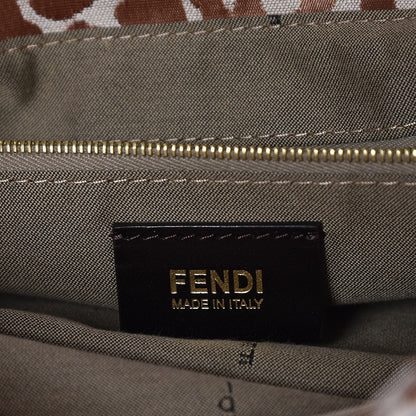 Fendi Jacquard Leopard Print Small Chef Shoulder Bag Brown 6 of 7