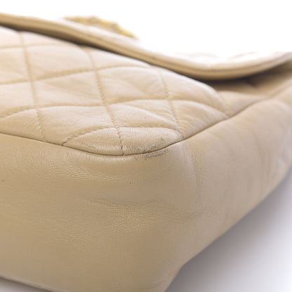 Chanel Lambskin Quilted Jumbo Single Flap Beige 26 of 27