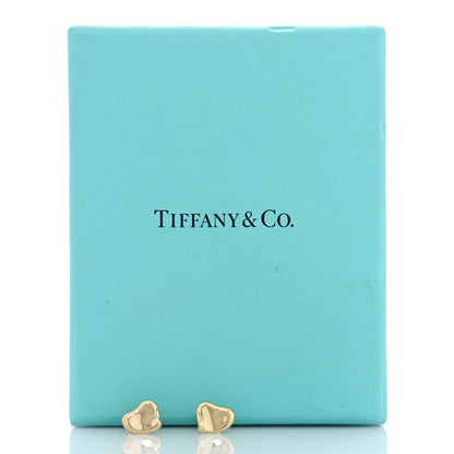 Tiffany 18K Yellow Gold 10mm Elsa Peretti Full Heart Earrings 5 of 5