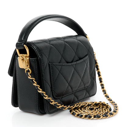 Chanel Caviar Quilted Mini Top Handle Flap Black 3 of 12