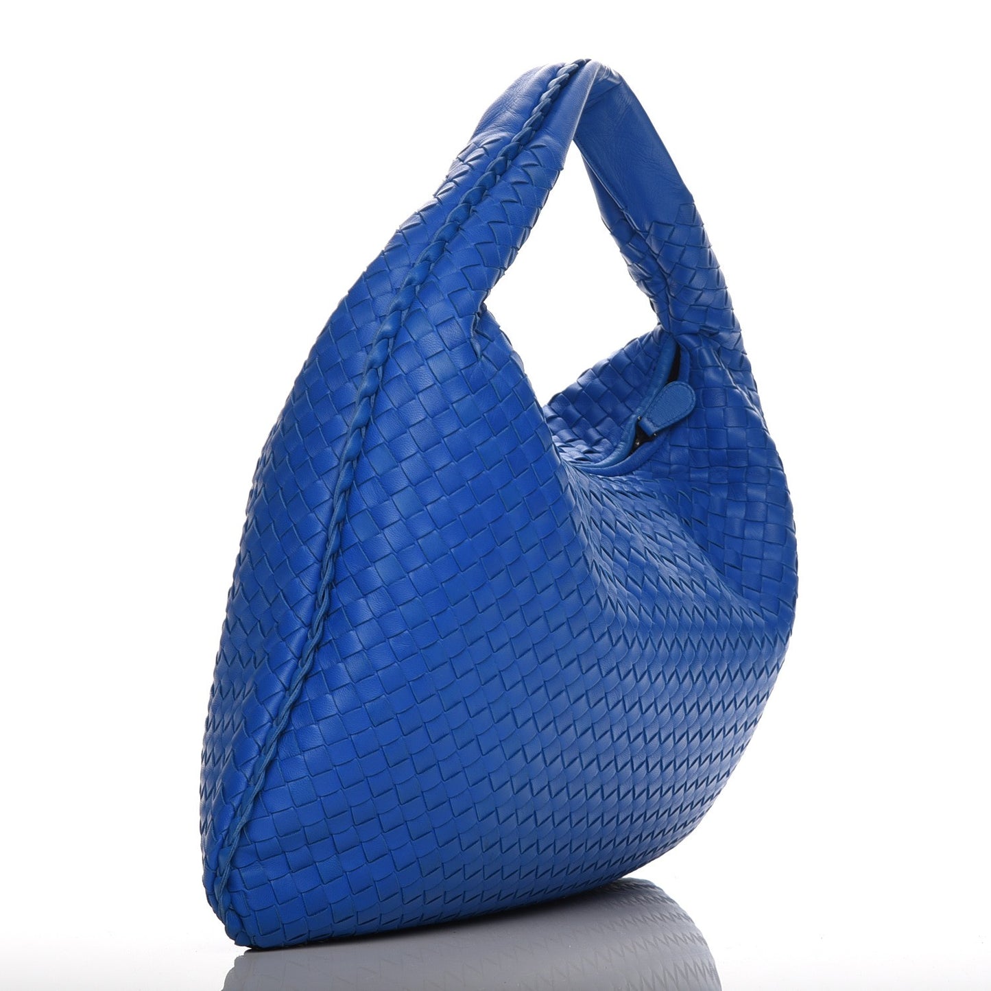 Nappa Intrecciato Large Veneta Hobo Signal Blue