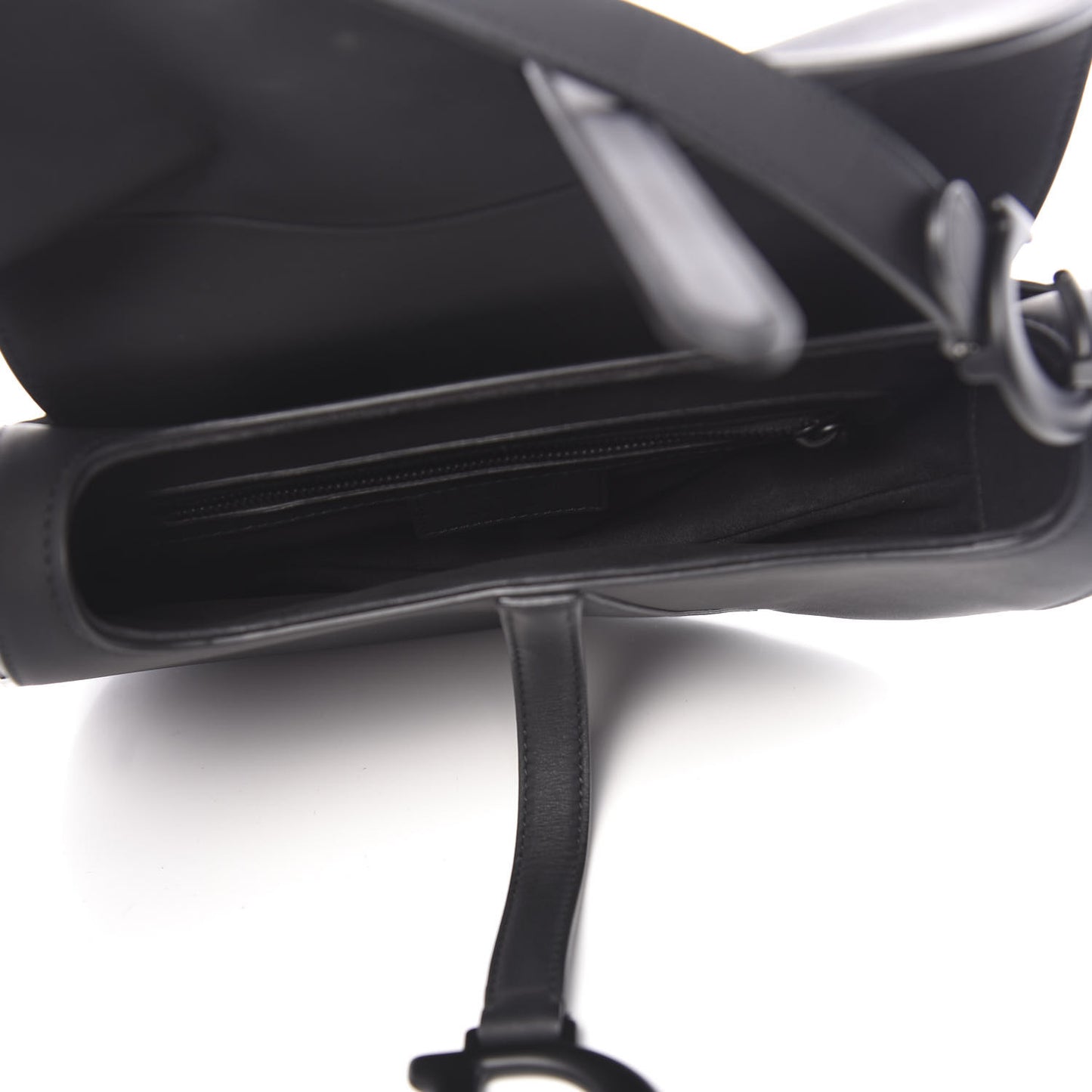Ultra Matte Calfskin Saddle Bag Black