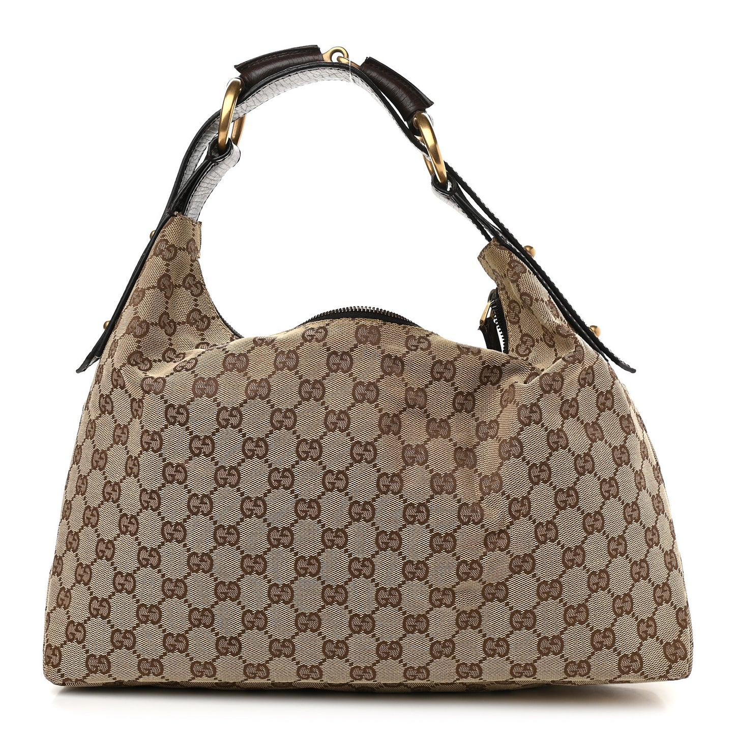 Monogram Medium Horsebit Chain Hobo Dark Brown