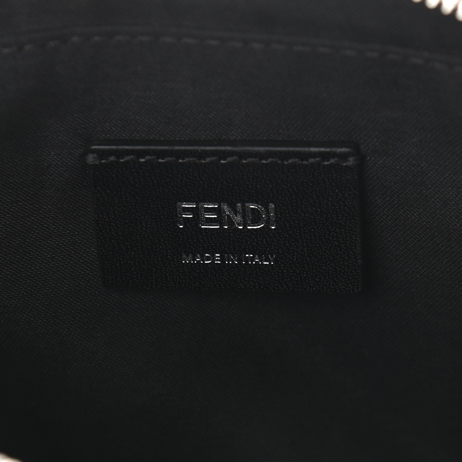 Fendi Glazed Fabric Vitello Liberty FF 1974 Diagonal Medium Camera Case Tobacco Moresco Black 6 of 9