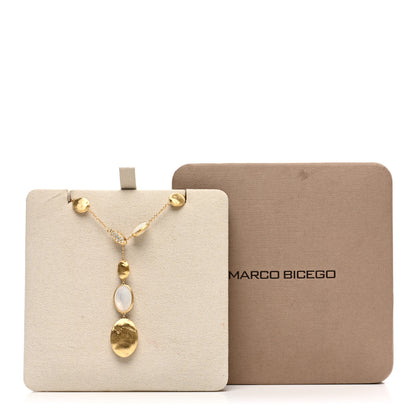 Marco Bicego 18K Yellow Gold Diamond Mother of Pearl Siviglia Lariat Necklace 6 of 6