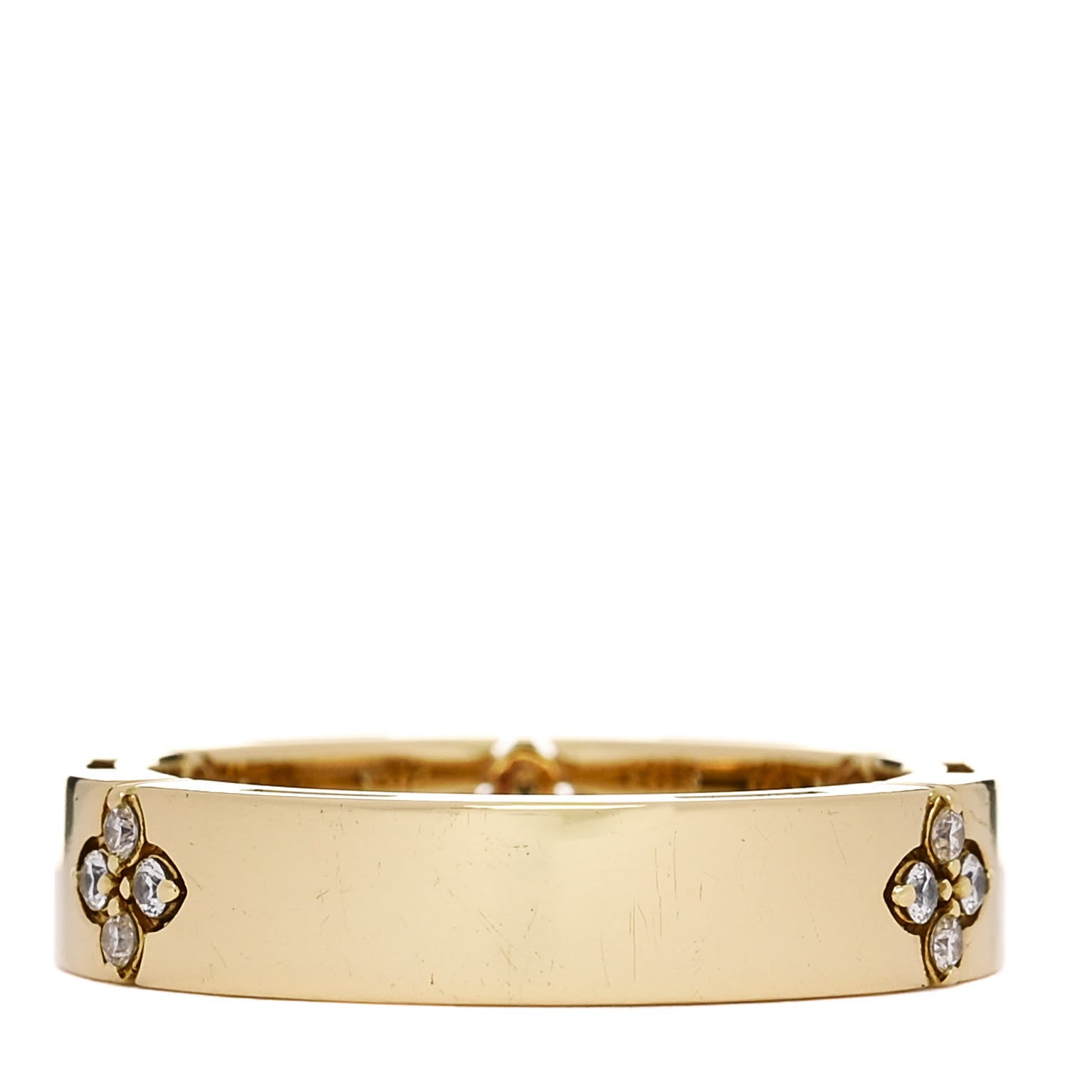 Roberto Coin 18K Yellow Gold Diamond Narrow Love in Verona Band Ring 53 6.5 3 of 5