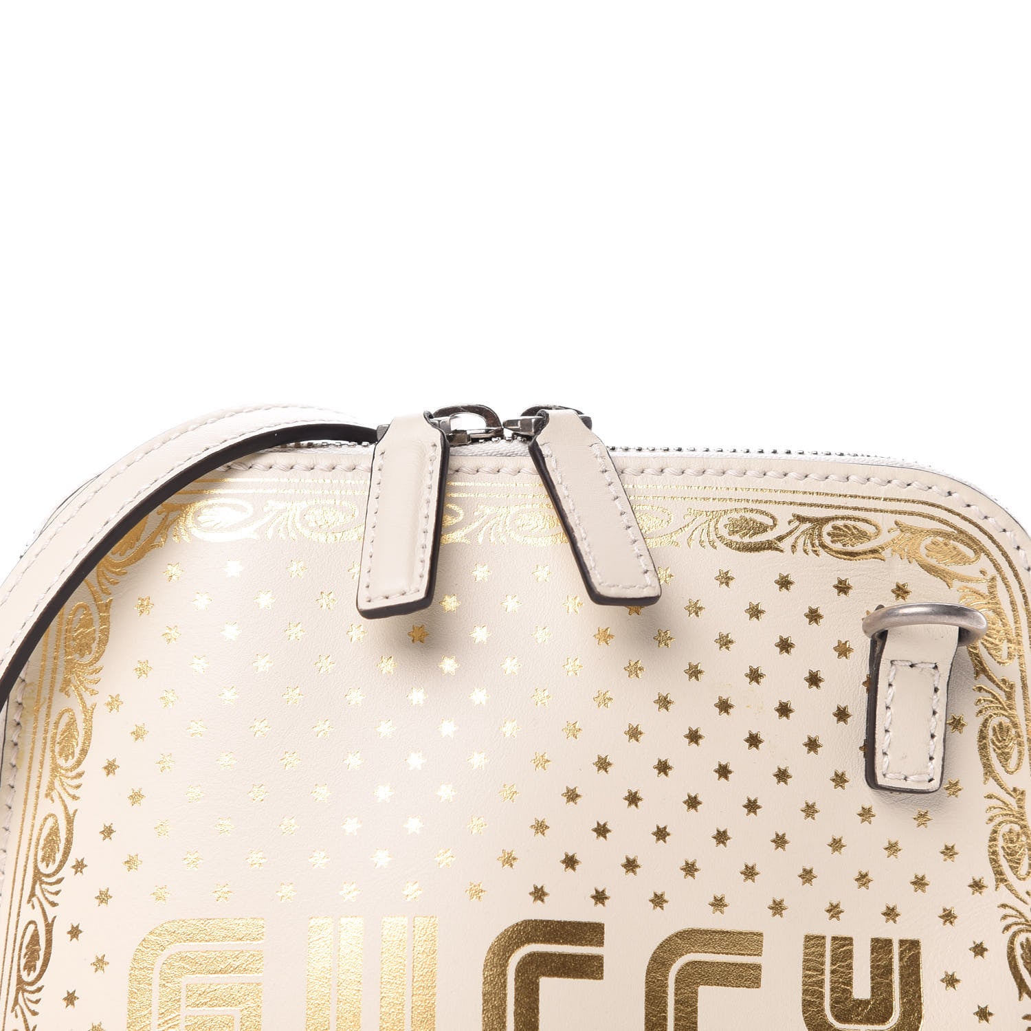 Gucci X SEGA Calfskin GUCCY Stars Mini Dome Shoulder Bag Moon Steller White Gold 10 of 10