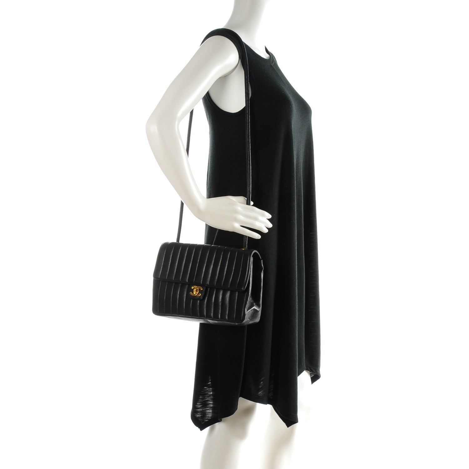 Chanel Lambskin Vertical Quilt Small Flap Black 2 of 9