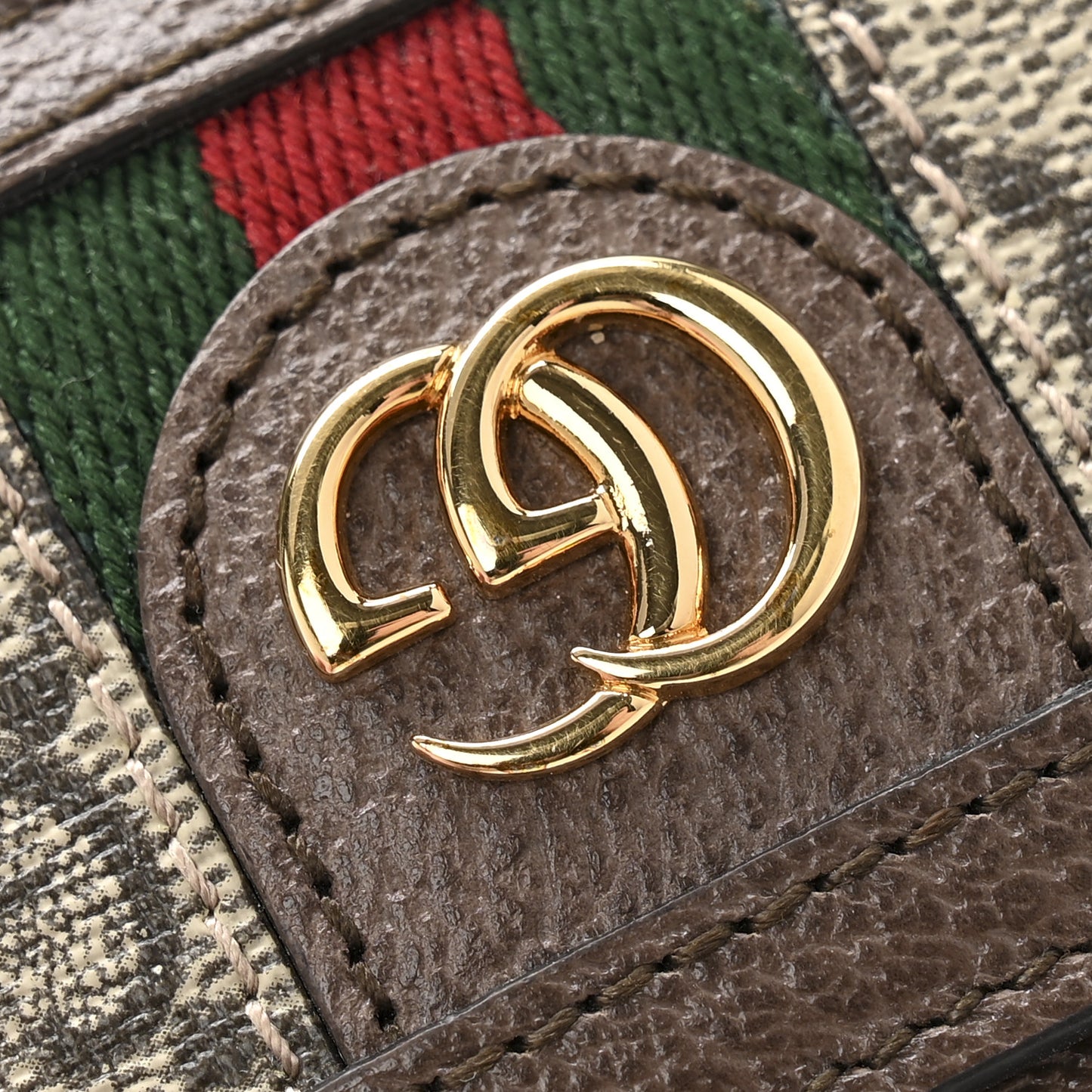 GG Supreme Monogram Ophidia Card Holder Brown