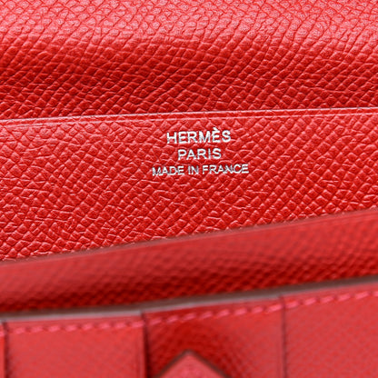 Hermes Epsom Bearn Gusset Wallet Rouge Casaque 6 of 10