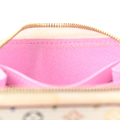 Louis Vuitton Monogram Multicolor Zippy Coin Purse Wallet White Litchi 8 of 15