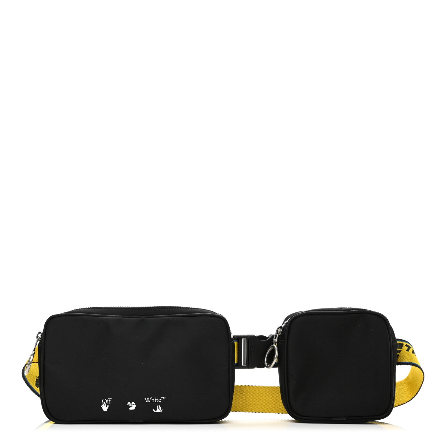 Off-White Nylon Logo Print Double Crossbody Bag Black 1 of 12