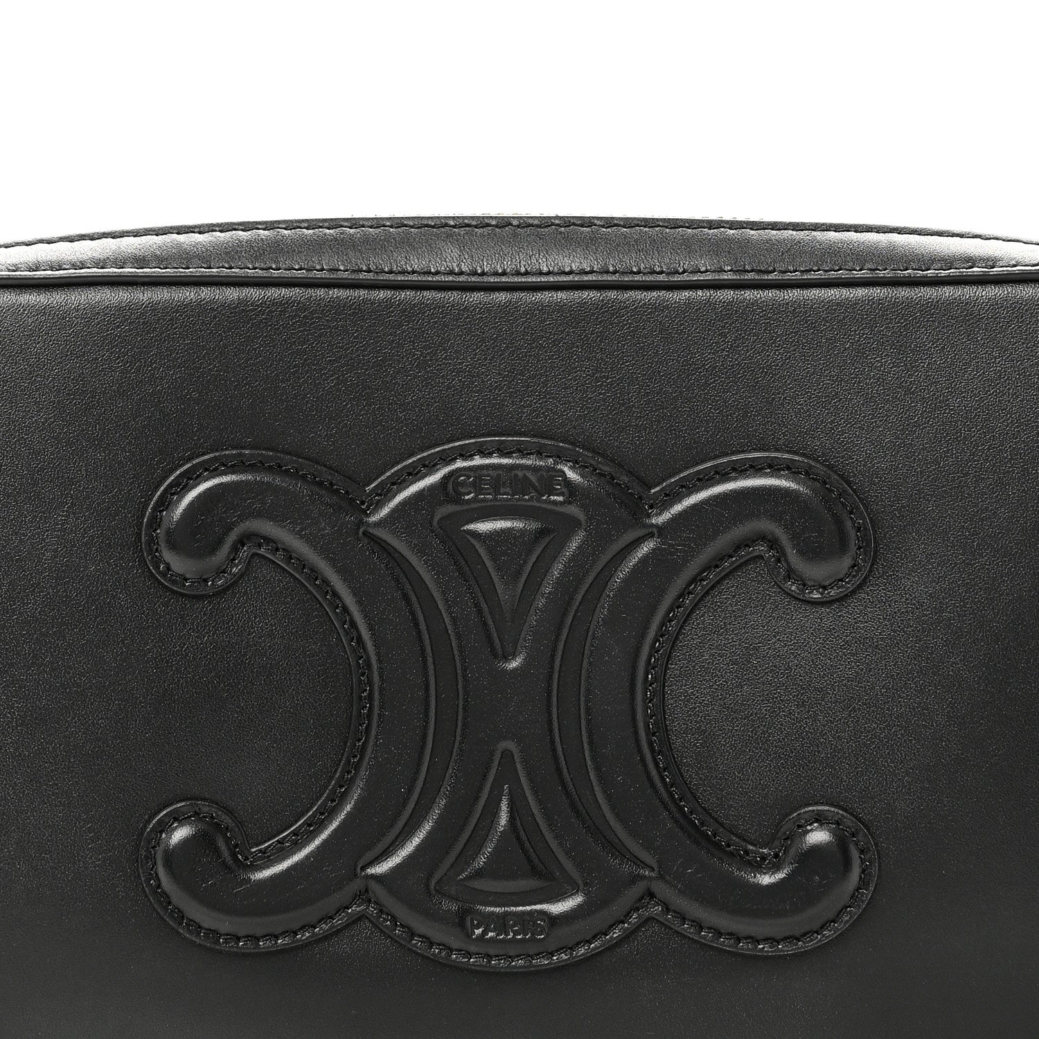 Celine Smooth Calfskin Cuir Triomphe Camera Shoulder Bag Black 7 of 9