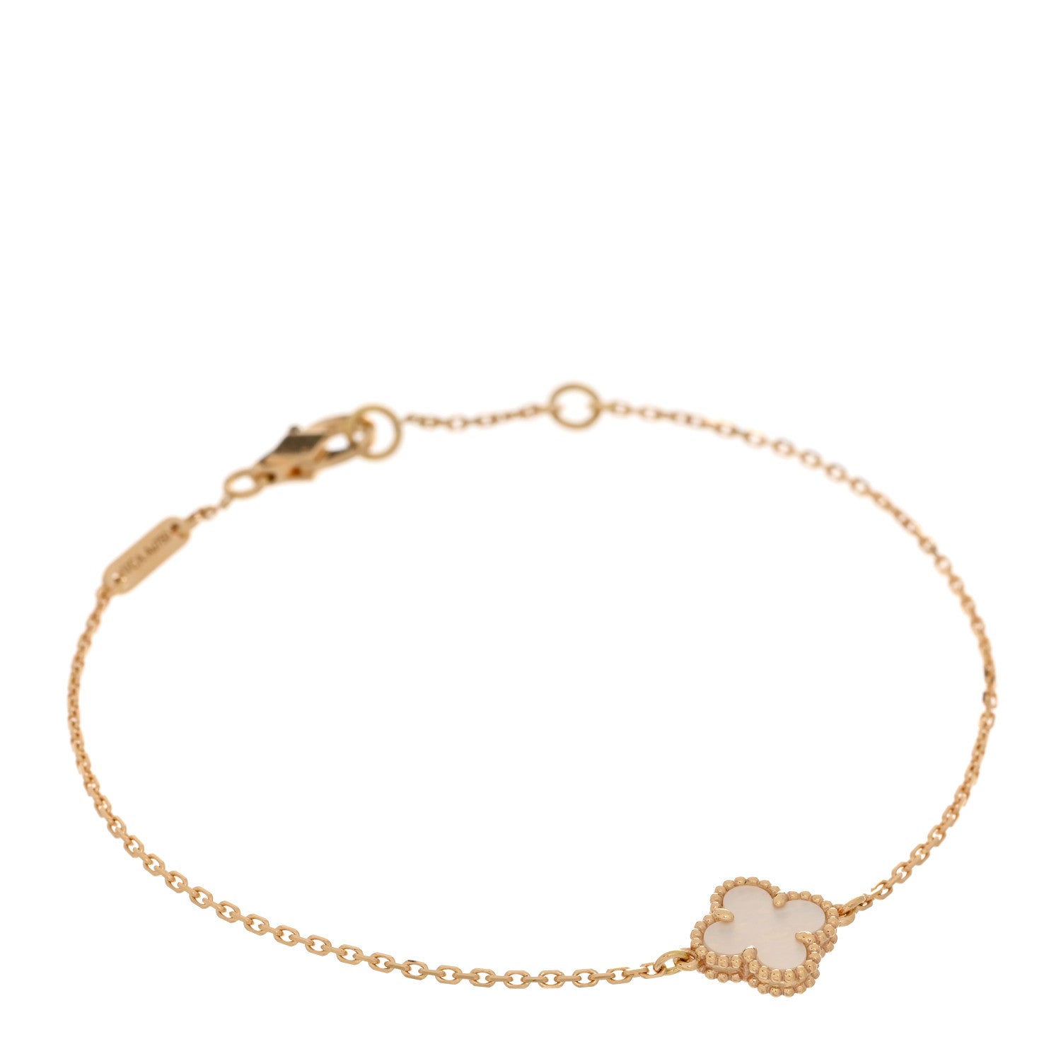 Van Cleef & Arpels 18K Yellow Gold Mother of Pearl Sweet Alhambra Bracelet 1 of 4