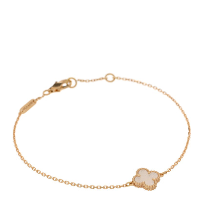 Van Cleef & Arpels 18K Yellow Gold Mother of Pearl Sweet Alhambra Bracelet 1 of 4