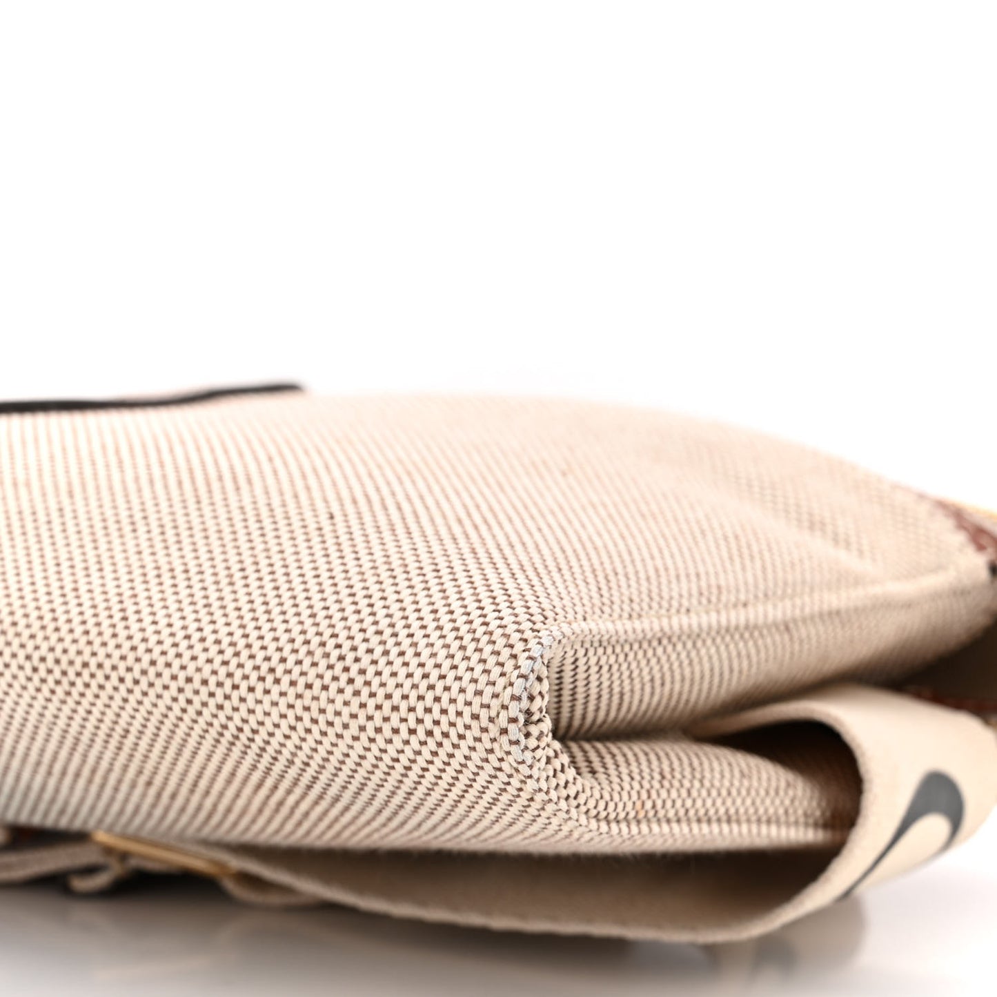 Cotton Calfskin Woody Belt Bag Beige Brown