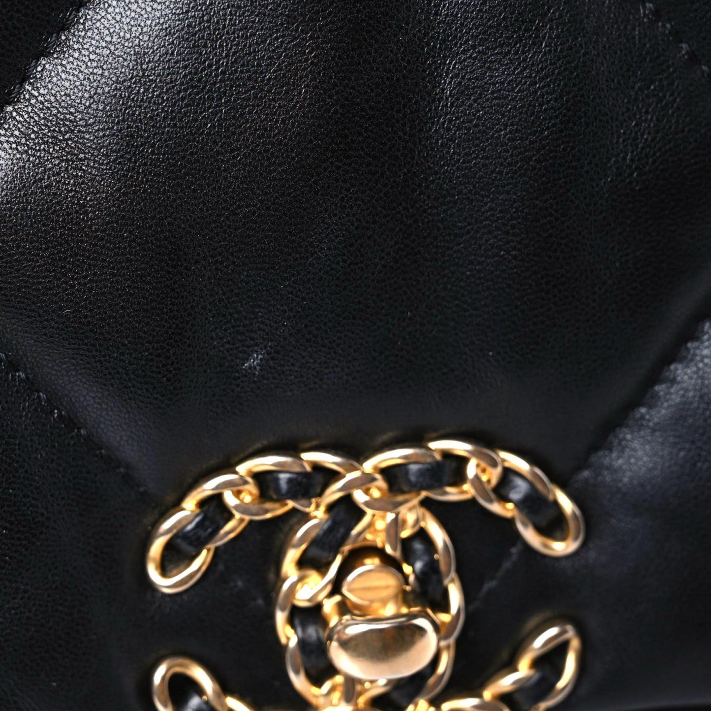 Lambskin Quilted Large Chanel 19 Flap Black
