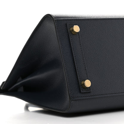 Hermes Grained Monsieur Birkin Sellier 25 Bleu Indigo 8 of 11