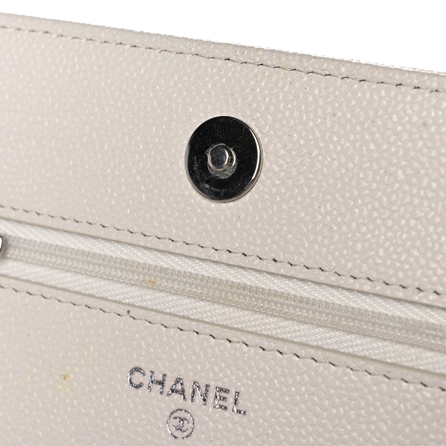 Chanel Caviar Quilted Wallet On Chain WOC White 11 of 14