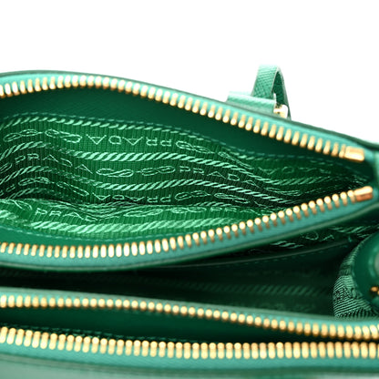 Prada Saffiano Lux Mini Galleria Double Zip Tote Biliardo 7 of 12