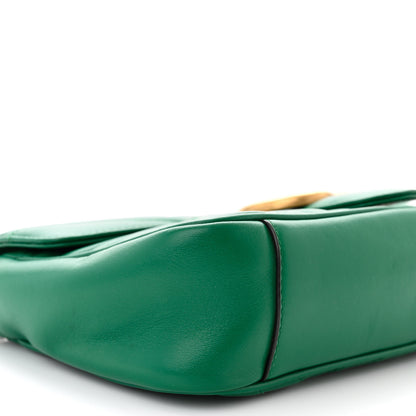 Gucci Calfskin Matelasse Small GG Marmont Shoulder Bag Emerald Green 9 of 10