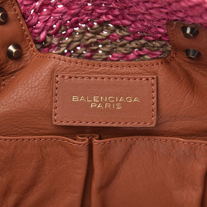 Balenciaga Raffia Panier Two-Toned Raffia Tote Pink Natural 6 of 12