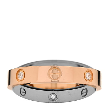 Cartier 18K Pink White Gold 6 Diamond LOVE Ring 47 4.25 4 of 7