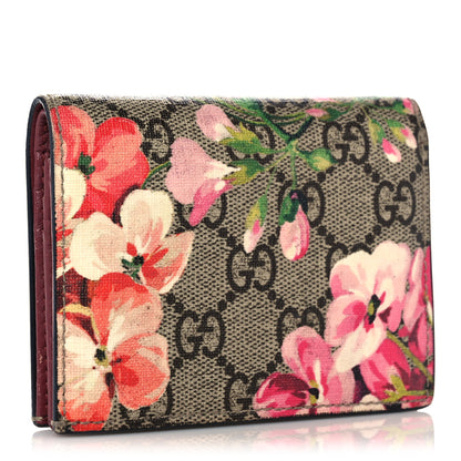 Gucci GG Supreme Monogram Blooms Card Case Beige Multicolor Dry Rose 3 of 12