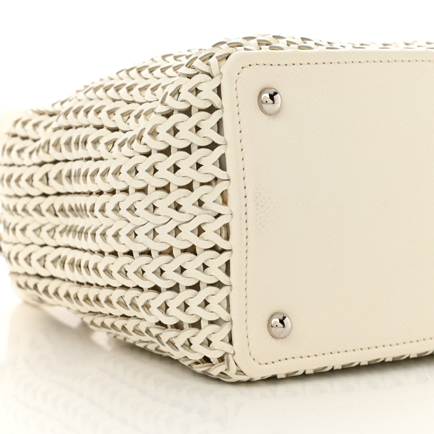 Chanel Calfskin Small Braided CC White 9 of 12