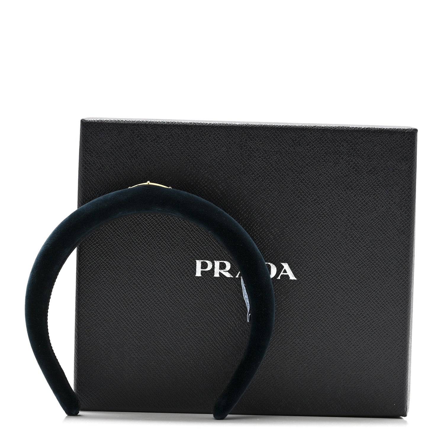 Prada Velvet Headband Petrolio 6 of 6