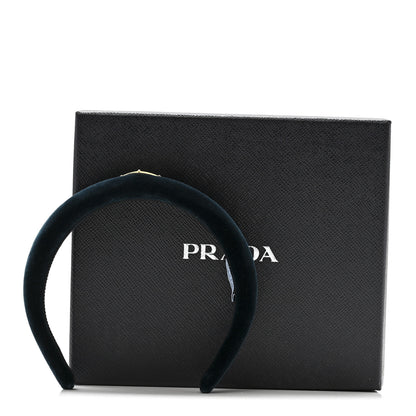 Prada Velvet Headband Petrolio 6 of 6