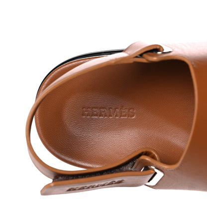 Hermes Calfskin Womens Takara Sandals 38 Gold 7 of 13