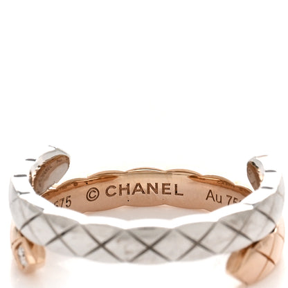 Chanel 18K White Beige Gold Diamond Coco Crush Toi et Moi Ring 52 6 4 of 5